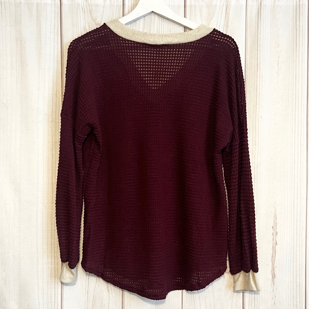 Maroon Waffle Knit Top - Picture 5 of 5
